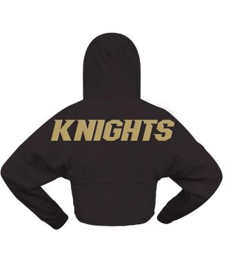 Women's Black UCF Knights Oversized Cropped Pullover Hoodie