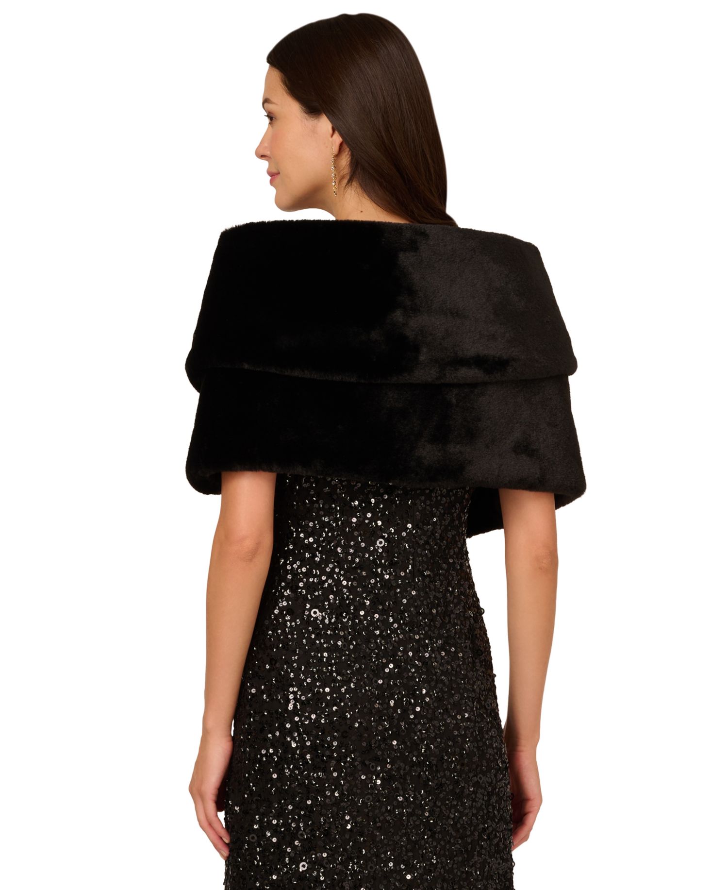 Women's Embellished Faux Fur Wrap