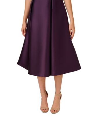 Women's Boat-Neck Fit & Flare Midi Dress