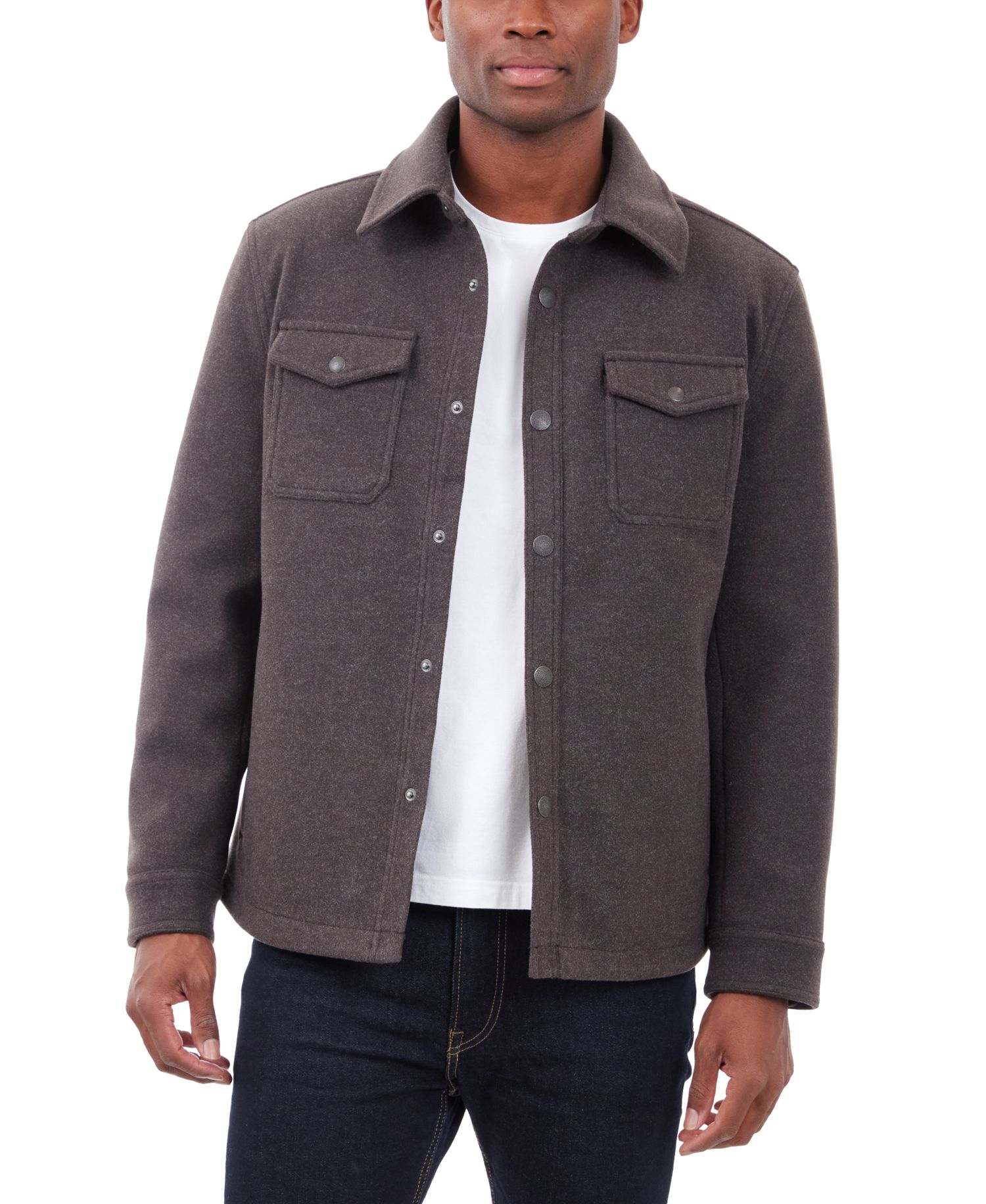 Men's Quilted Wool Shirt Jacket