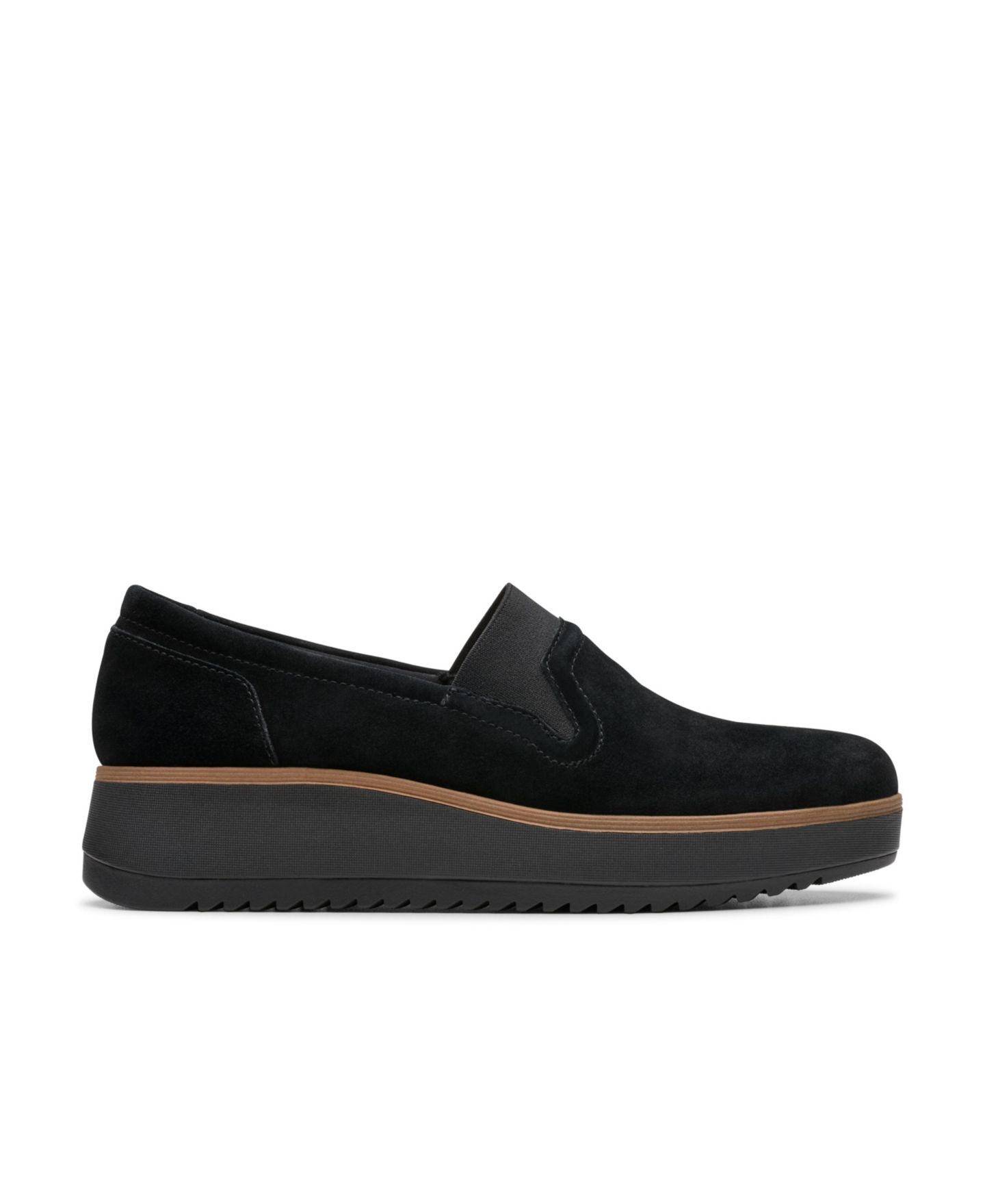 Женские туфли Clarks Collection Zylah Sky Slip-On, цвет: Чёрный замшевый — фото 2
