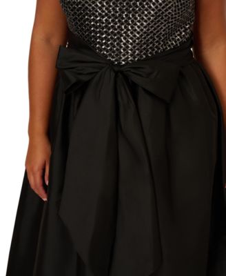Plus Size Sequined High-Low Gown
