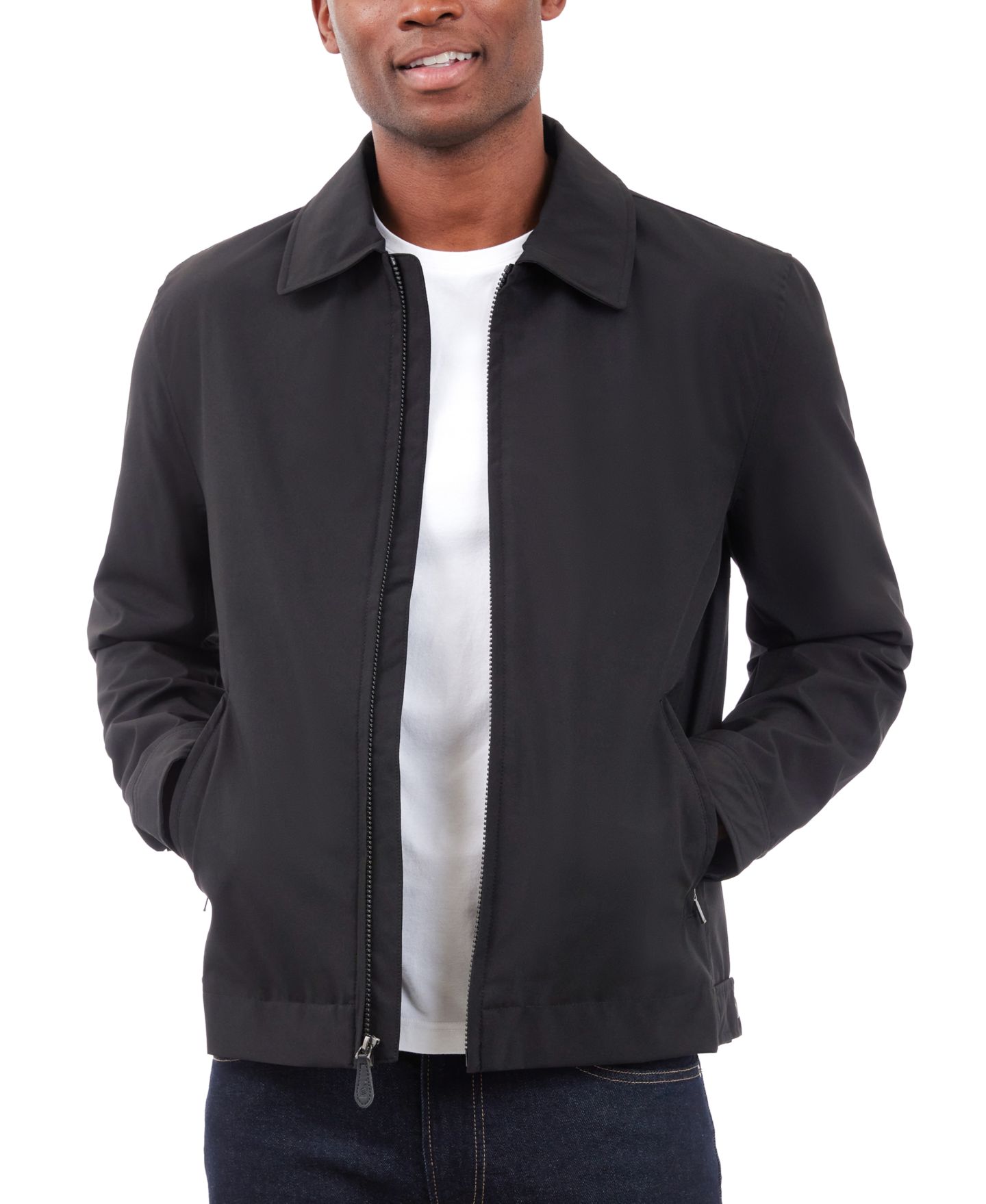 Мужская куртка London Fog Hipster Stretch Water-Resistant Full-Zip, цвет: Чёрный — фото 3