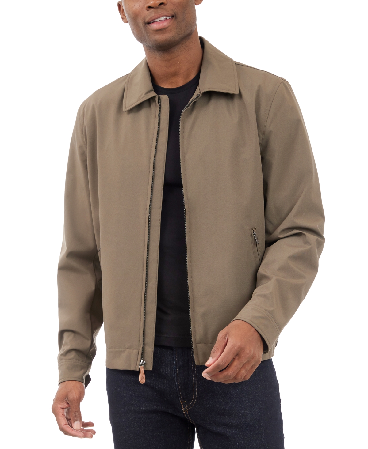 London Fog Litchfield Microfiber Jacket Created for Macy s Cement Smart Closet