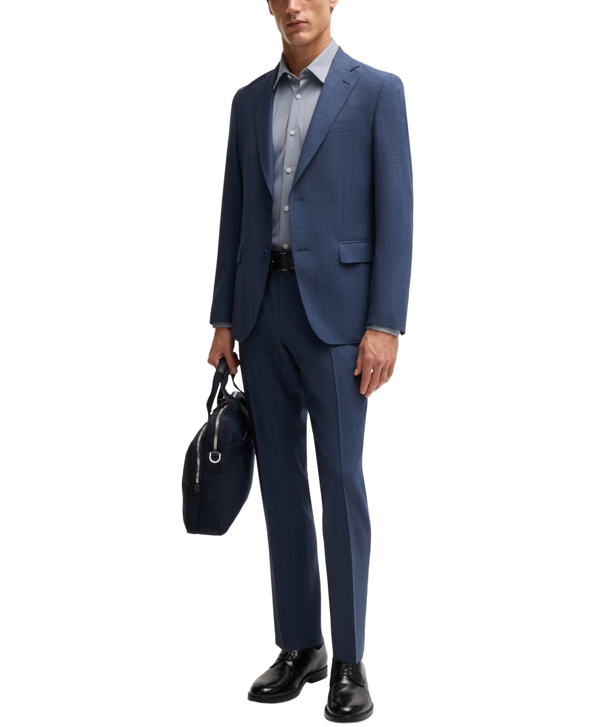 Hugo Boss Men's Cotton Micro-check Sport Shirt In Open Blue