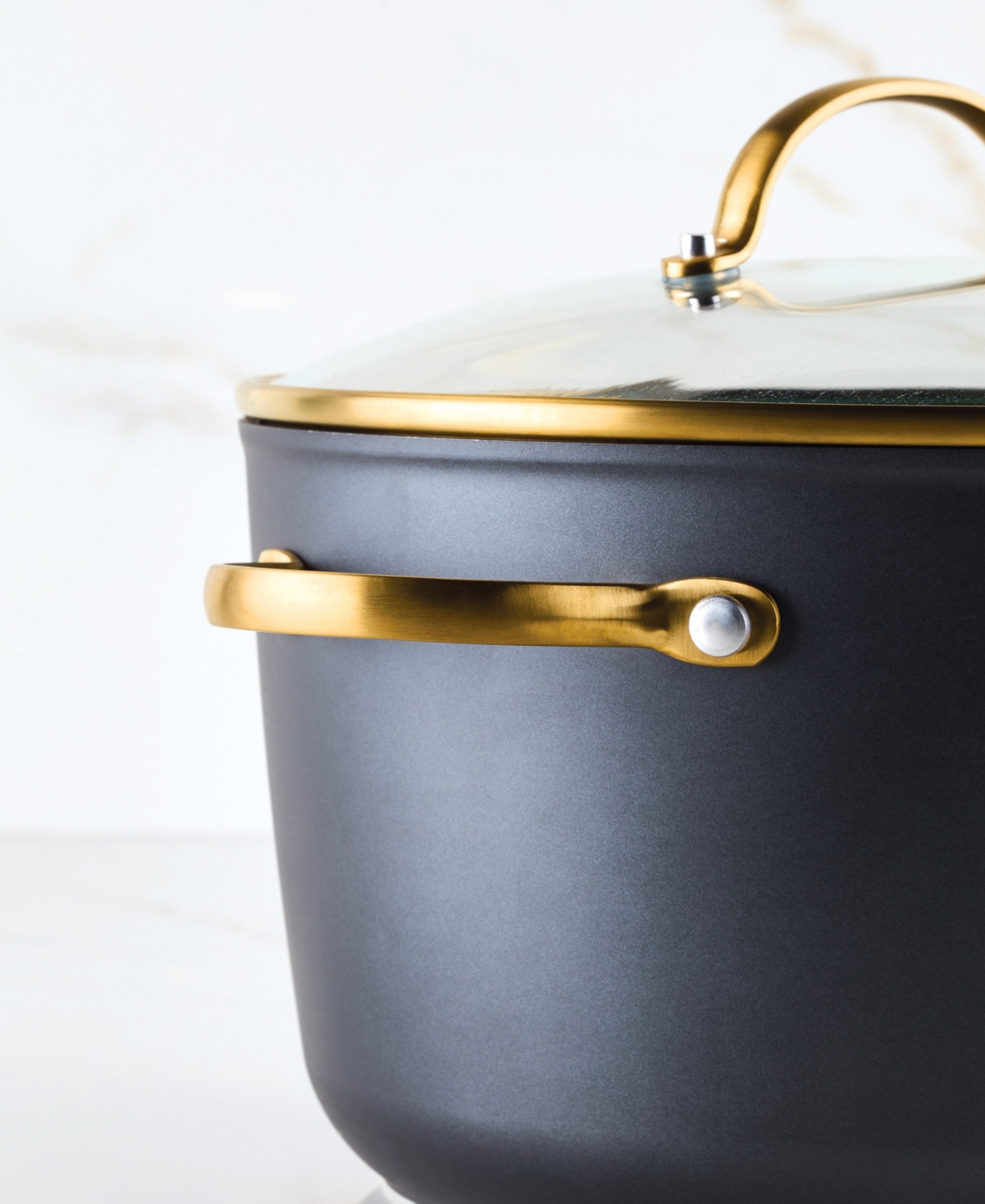Farberware Forged Induction 6-quart Stockpot With Lid In Black