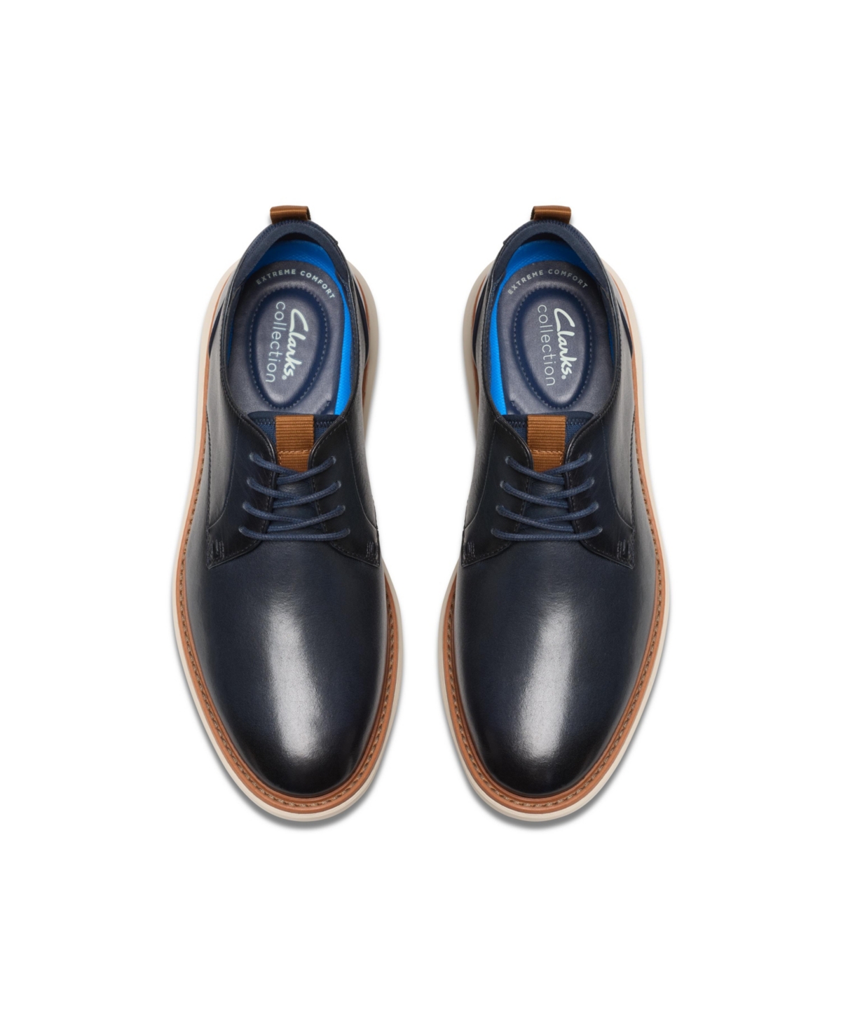 Clarks Collection Men's Brantin Plain Toe Dress Casual Shoes In Black Leather