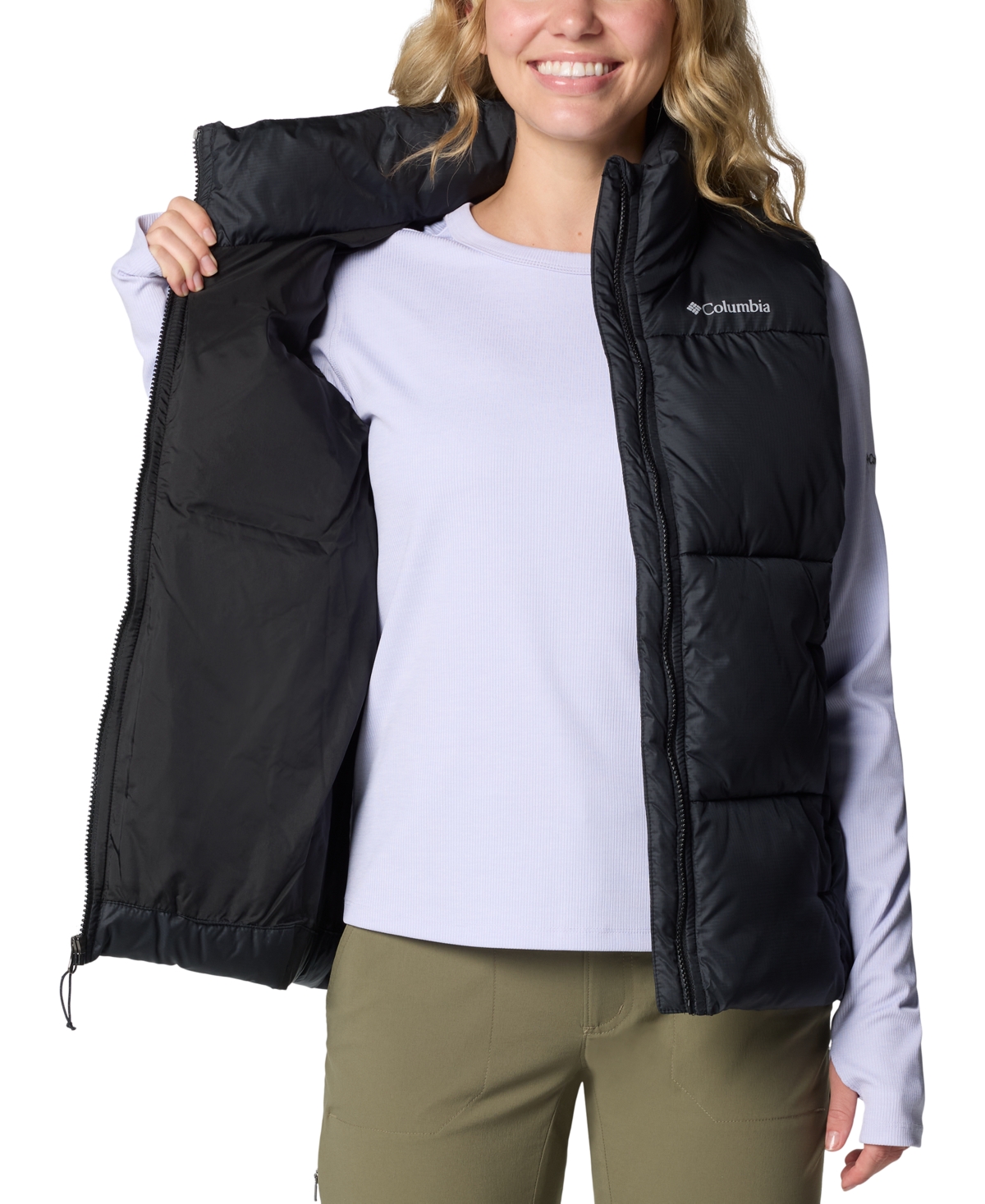 Columbia Pike Lake Ii Water Repellent Insulated Puffer Vest In Black