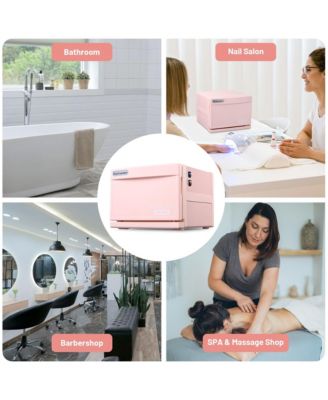 Yescom 8L Pink Towel Warmer Cabinet 2-in-1 Facial Towel Heater Compact Facial Towel Heater With UV Sterilizer Spa Nail Salon