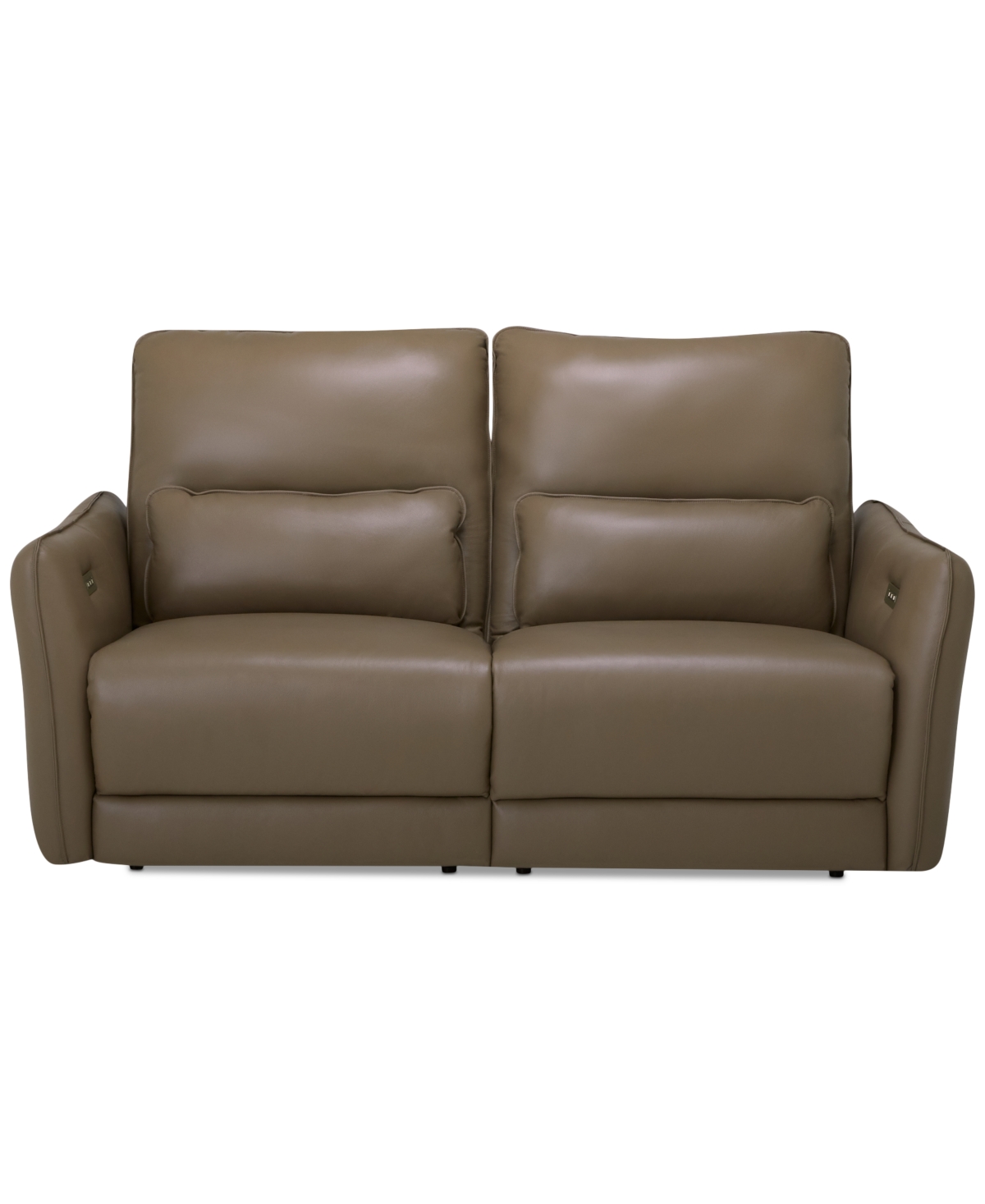 Macy's Jekyns Leather Power Sofa, Created For  In Dune