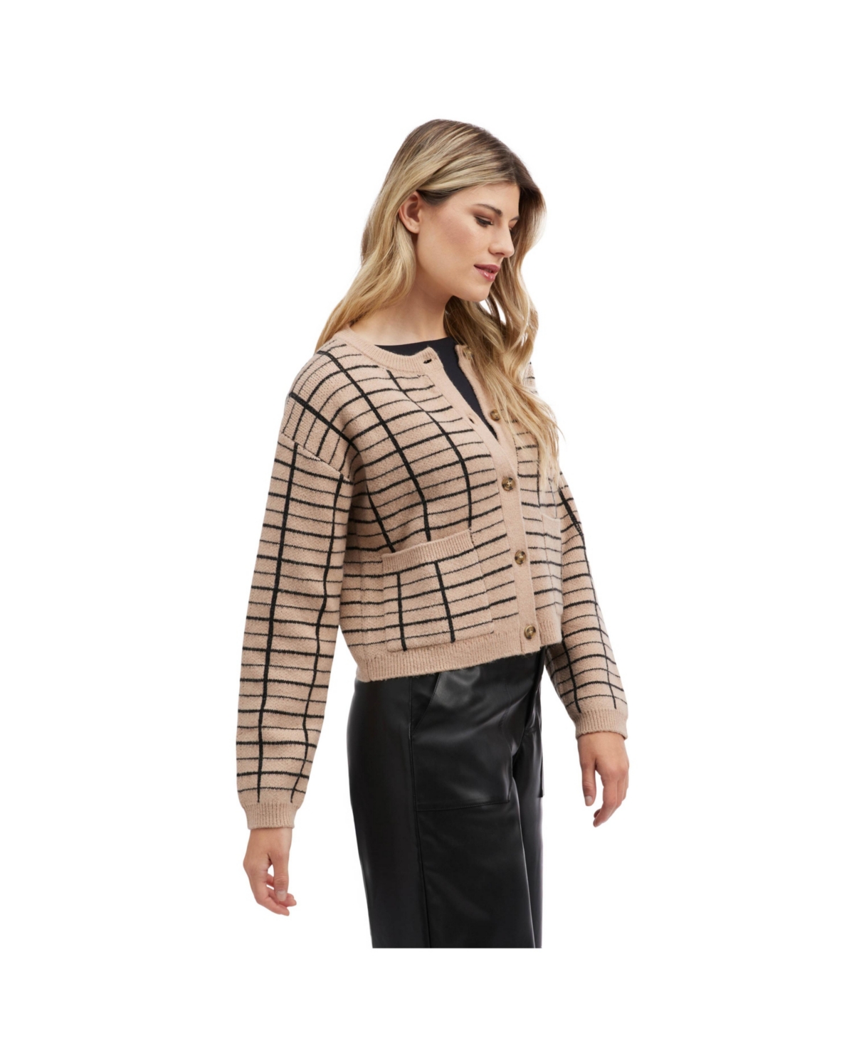 Nvlt Women's Windowpane Cardigan
