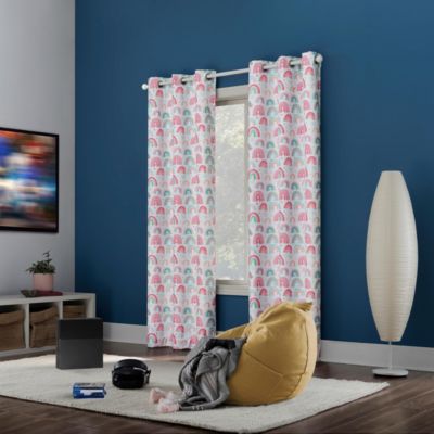 Rainbows Print 100% Blackout Grommet Curtain Panel
