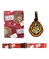Harry Potter Hogwarts Luggage Tag, Strap and Passport Holder - Red, black