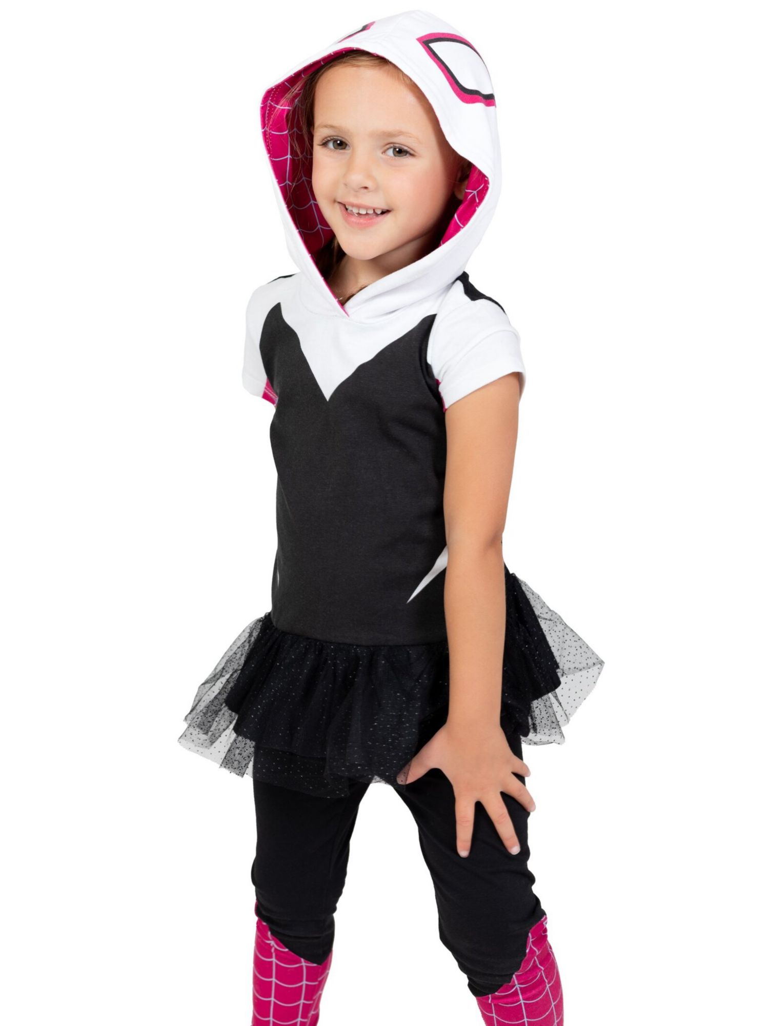 Toddler Girls Marvel Cosplay T-Shirt Dress and Leggings Outfit Set