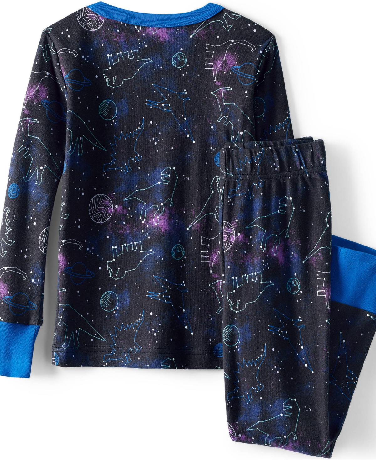 Lands' End Big Girls Long Sleeve Top and Bottom Snug Fit Pajama Set