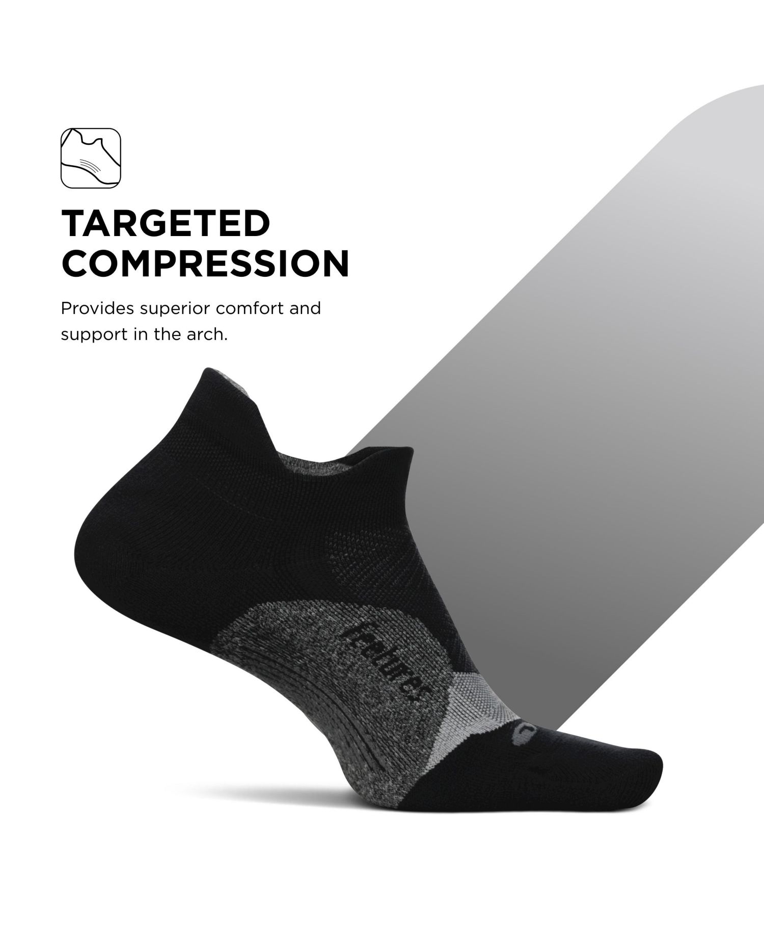 Elite Light Cushion No Show Tab Ankle Socks - Sport Sock with Targeted Compression