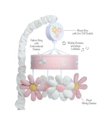 Daisy Dreams Pink/White Musical Baby Crib Mobile Soother Toy