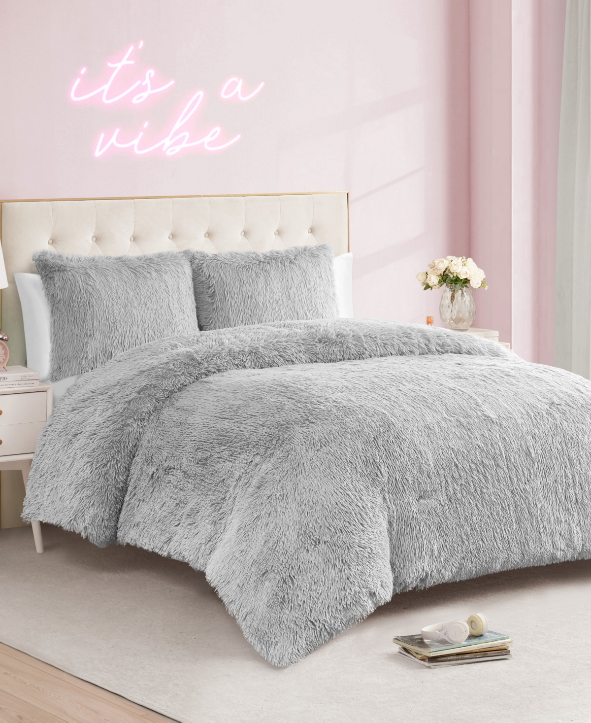 Juicy Couture Shaggy Faux Fur -Pc. Comforter Set