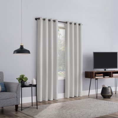 Cayden Grid Texture Draft Shield Fleece Insulated 100% Blackout Grommet Curtain Panel