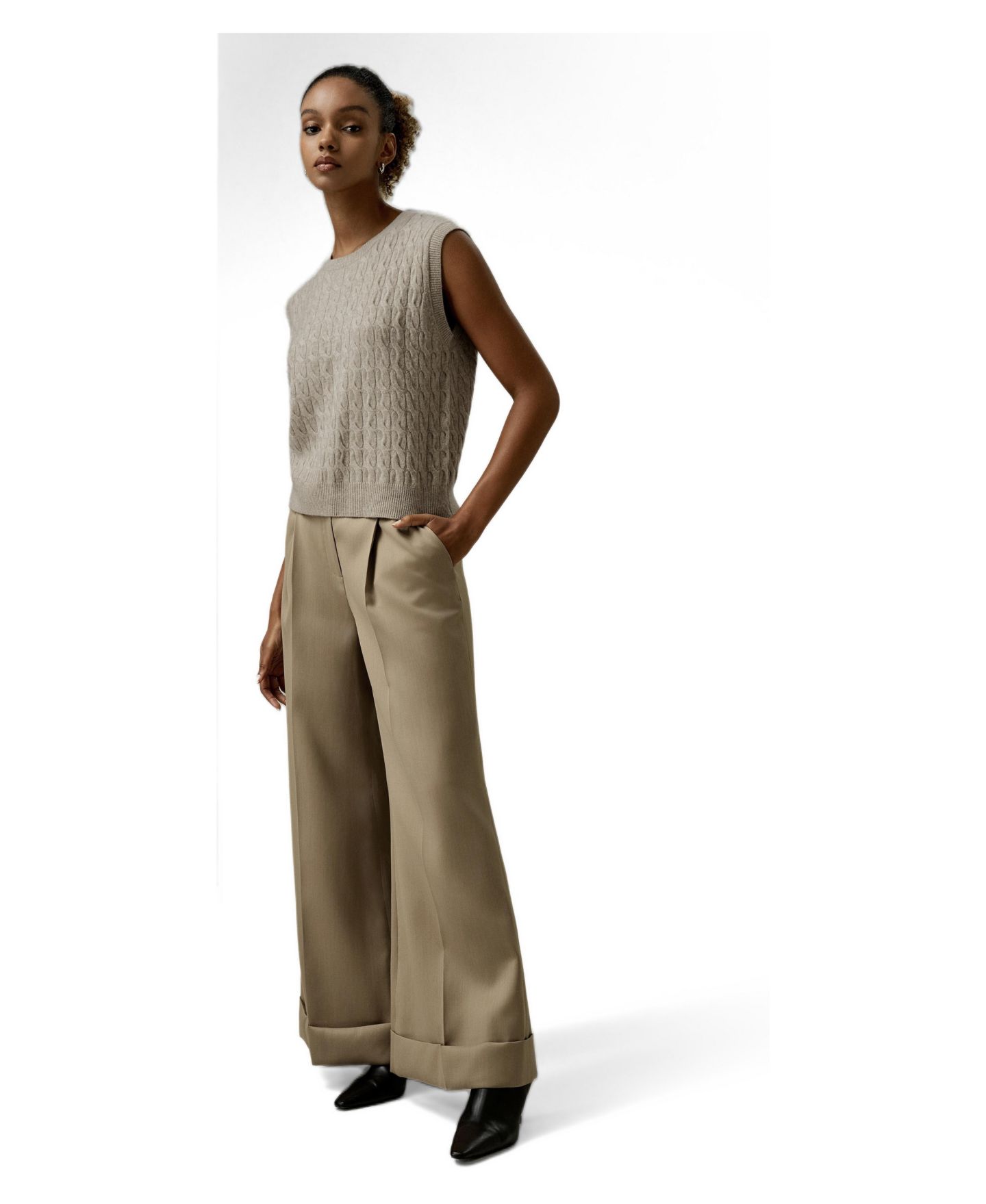 Женский жилет LILYSILK Baby Cashmere Sweater Vest, цвет: Верблюжий — фото 4