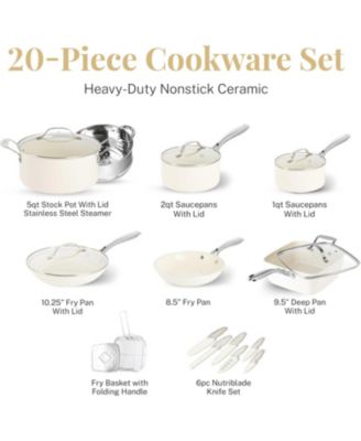 Natural Collection 20-Piece Nonstick Cookware with Knive Set