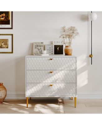 32"Tall 3-Drawer Storage Cabinet Dresser Chest