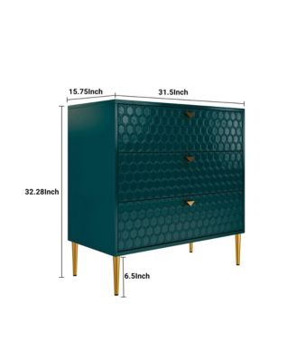 32"Tall 3-Drawer Storage Cabinet Dresser Chest