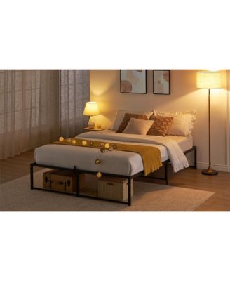 Queen Size Bed Frame Platform, Metal Queen Bed Mattress Frame with 3 in 1 Steel Support Ultra Sturdy, 14 inch No Box Spring Needed Easy to Assemble Black Bed Platform - Queen