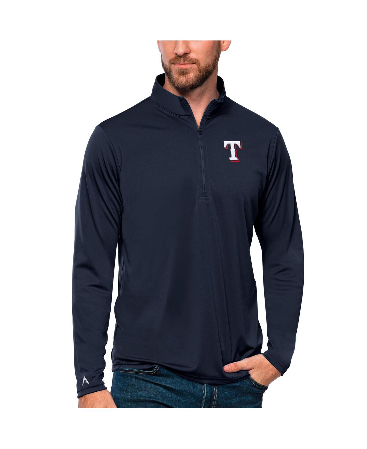Men's Navy Texas Rangers Tribute Quarter-Zip Pullover Top - Navy