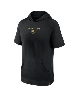 Men's Black Orlando City SC Match Raglan Short Sleeve Pullover Hoodie