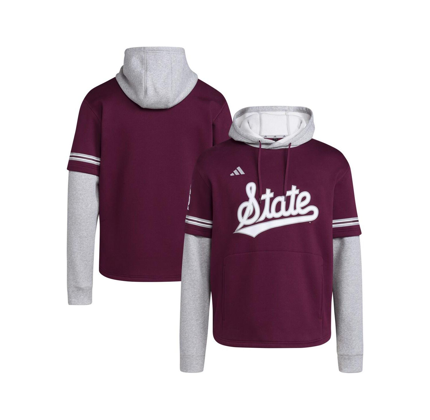 Men's Maroon Mississippi State Bulldogs Pullover Baseball Jersey Hoodie