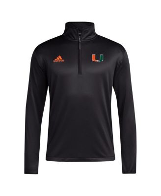 Men's Black Miami Hurricanes Coaches Sideline Quarter-Zip Top