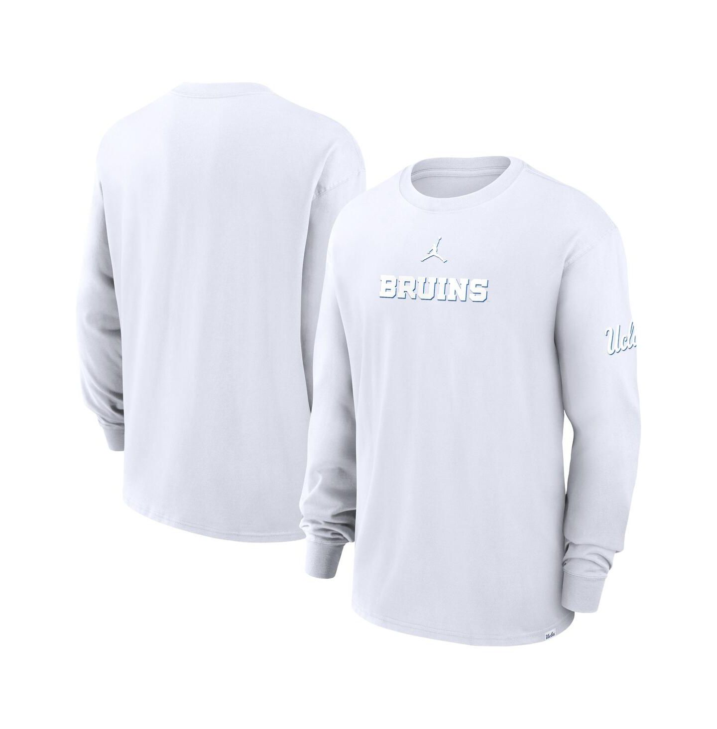 Мужская футболка Jordan White Ucla Bruins 2-Hit Statement Max9 Long Sleeve — фото 1