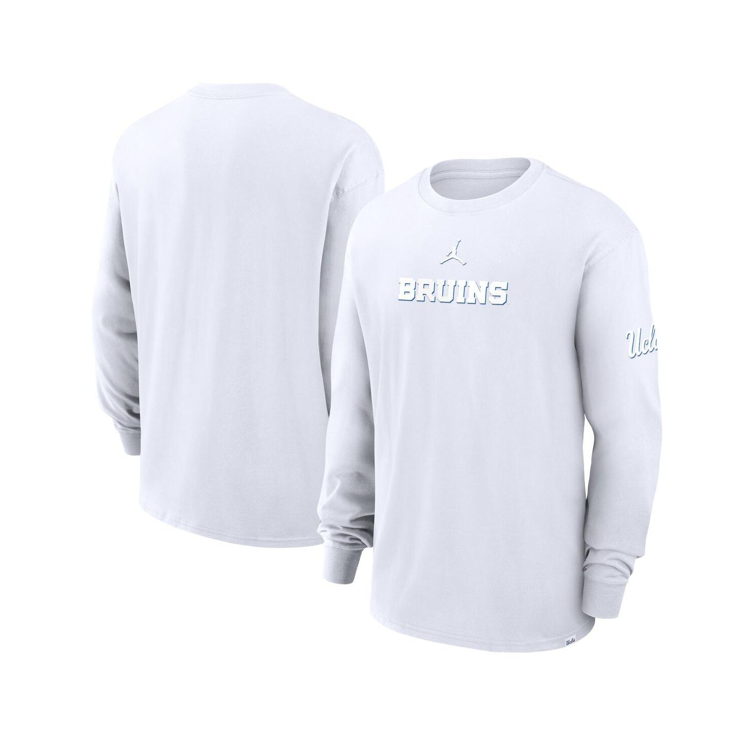Men's White UCLA Bruins 2-Hit Statement Max9 Long Sleeve T-Shirt