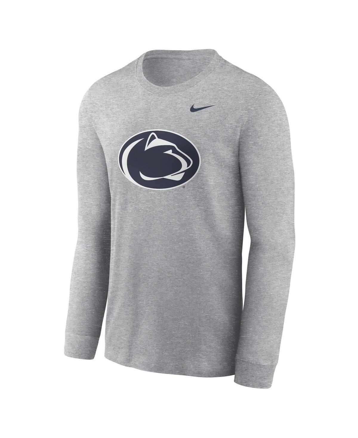 Nike Men'sPenn State Nittany Lions Primary Logo Long Sleeve T-Shirt - Heather Gray