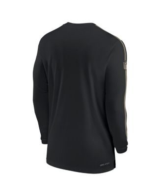Men's Black New Orleans Saints Sideline Coach UV Performance Long Sleeve T-Shirt