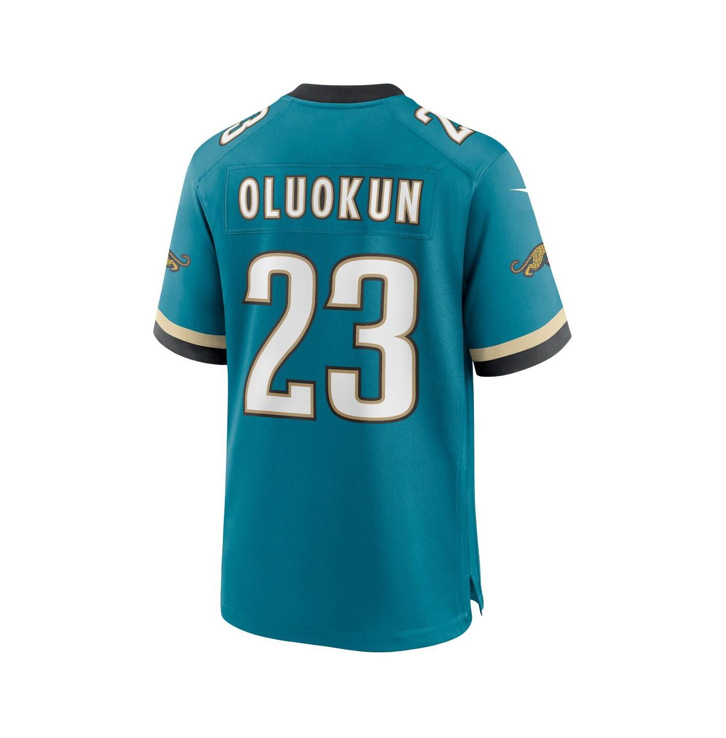 Мужской топ Nike Foye Oluokun Teal Jacksonville Jaguars Prowler Throwback Player Game Jersey — фото 2