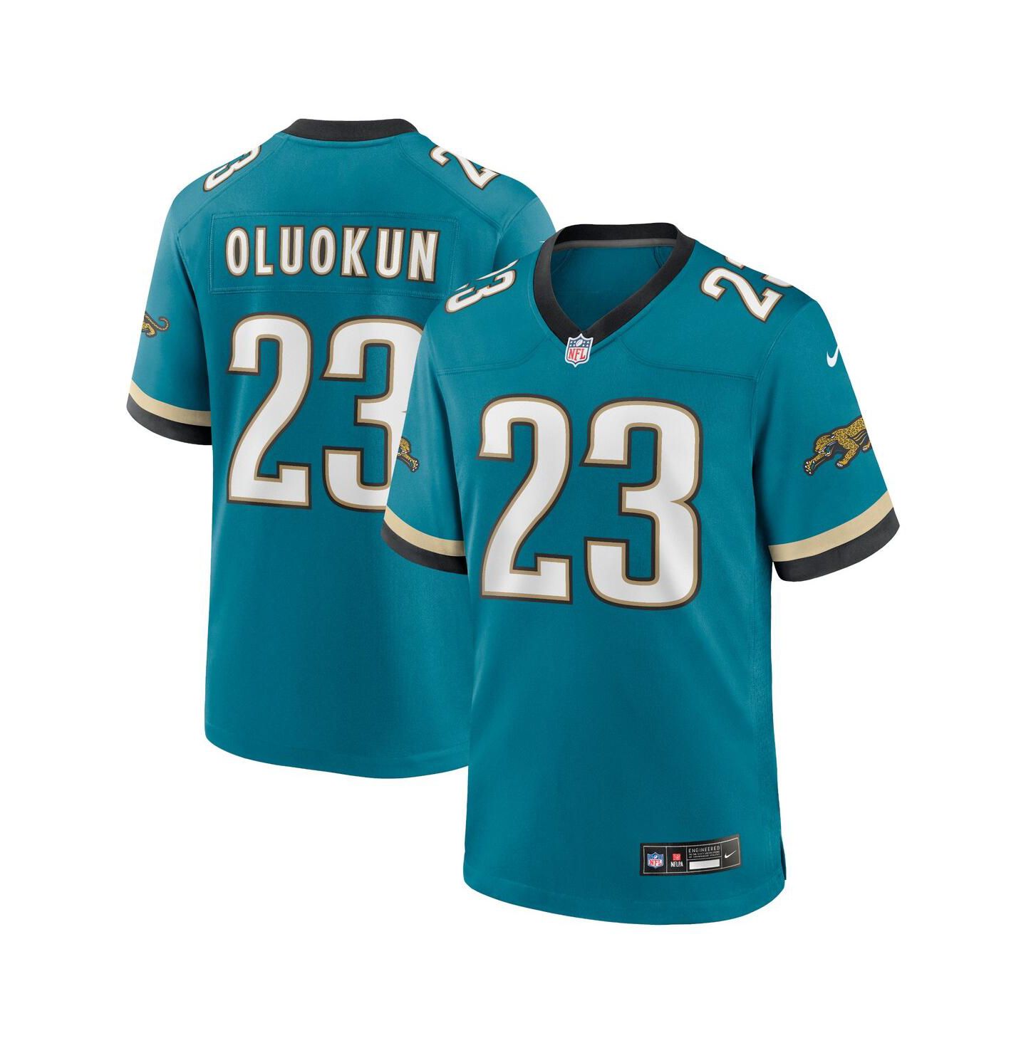 Мужской топ Nike Foye Oluokun Teal Jacksonville Jaguars Prowler Throwback Player Game Jersey — фото 1