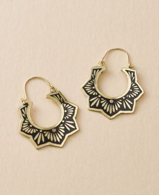 Nisha Lotus Hoop Earrings