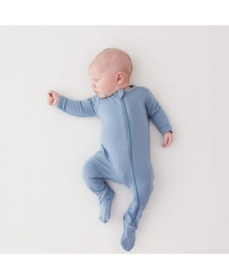 Baby Boys Zippered Footie in Cloud, 0-3 Months