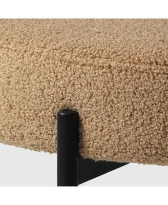 Mid-Century Modern Upholstered Sherpa Round Dining Chairs (Set of 2)