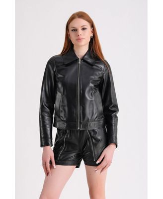Women's Leather Jacket, Black