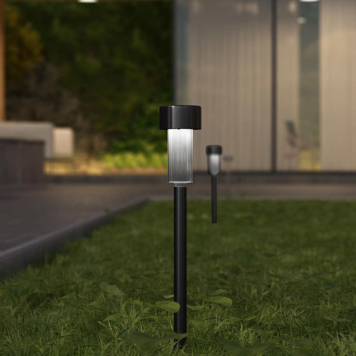 Set Of 12 Stainless Steel Led Solar Landscape Lights, Weather Resistant Outdoor Solar Powered Lights For Pathway, Garden, & Yard - Stainless steel