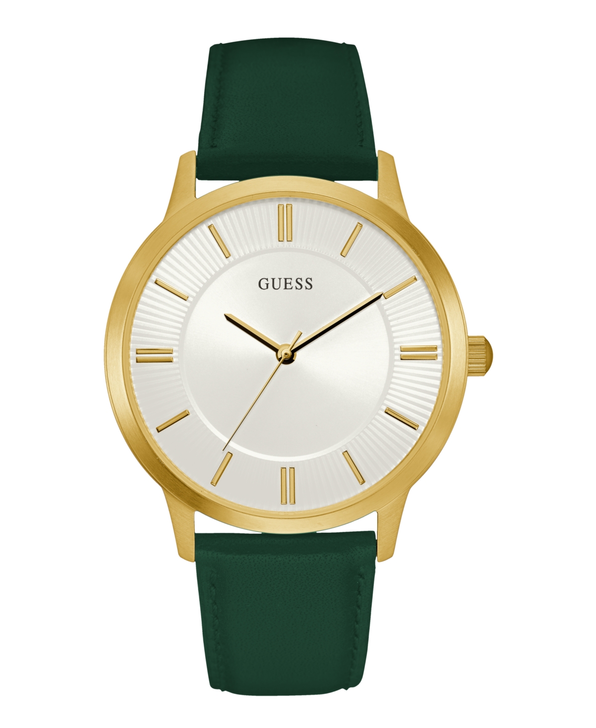 Guess Men's Analog Green Leather Watch, 44mm In Green