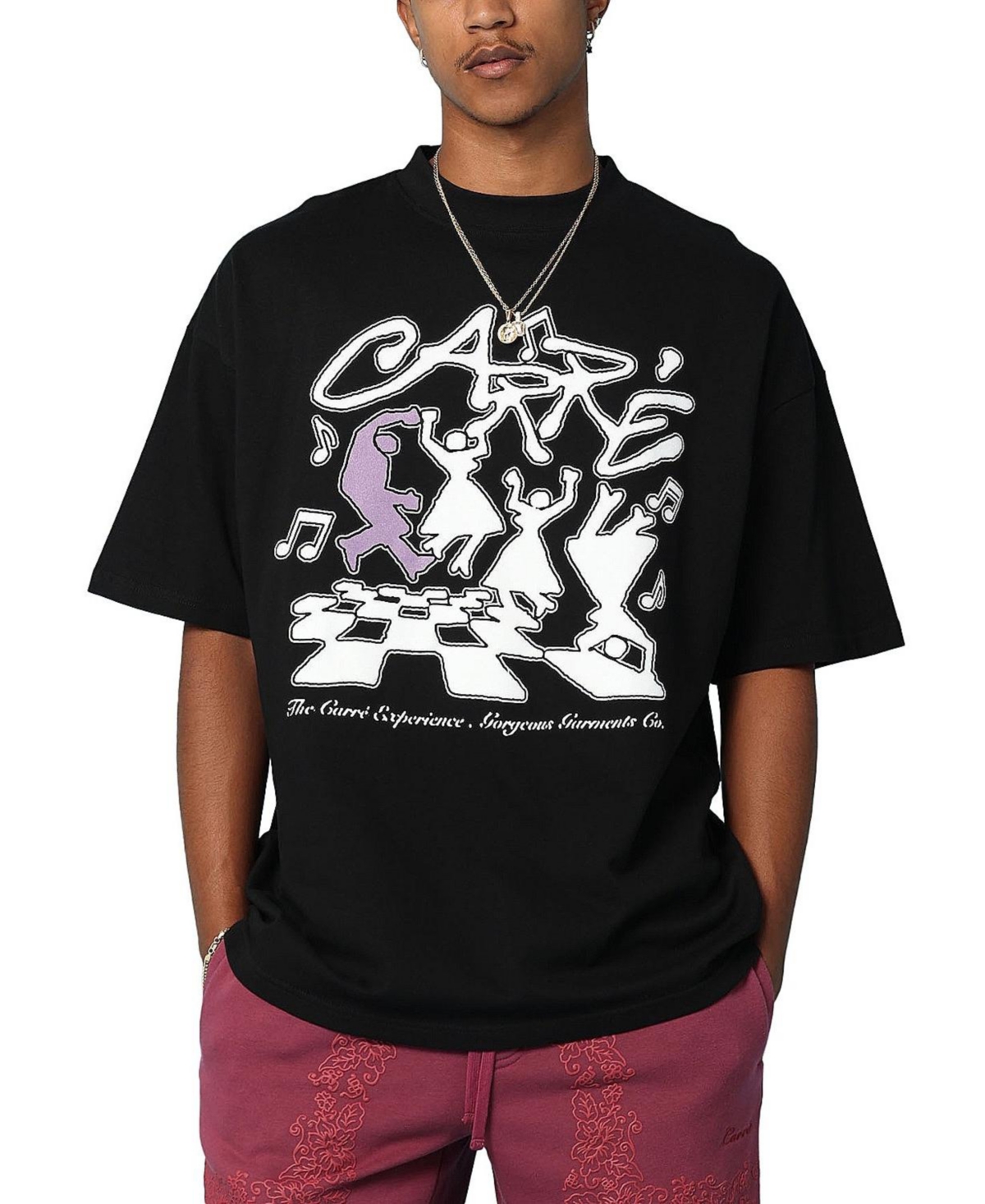 Men's Dinner Party Oversized T-Shirt - Black