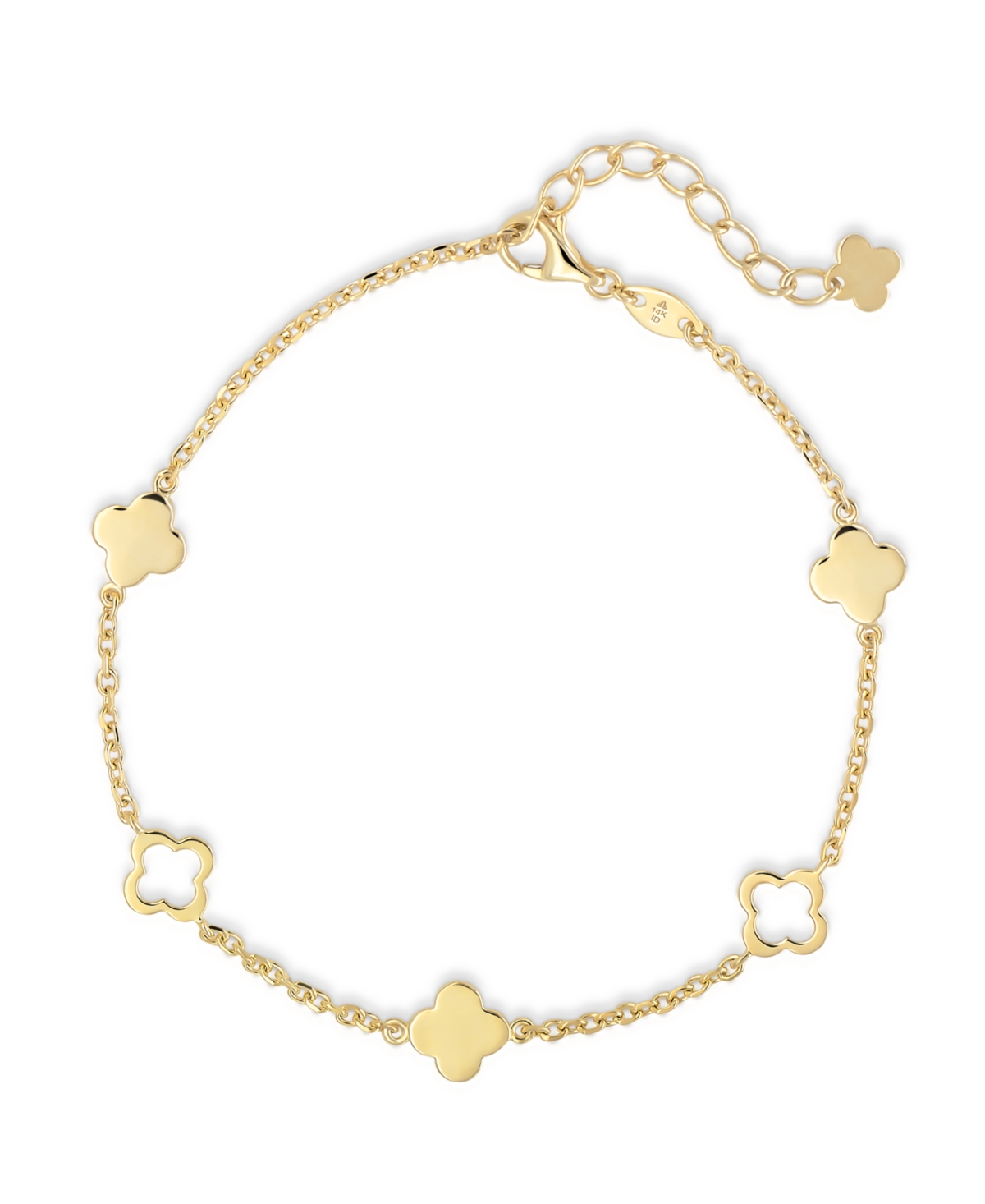 Devata Clover Link Chain Bracelet in 14K 6.5 in adj to in, approx. 2.8 grams - Gold