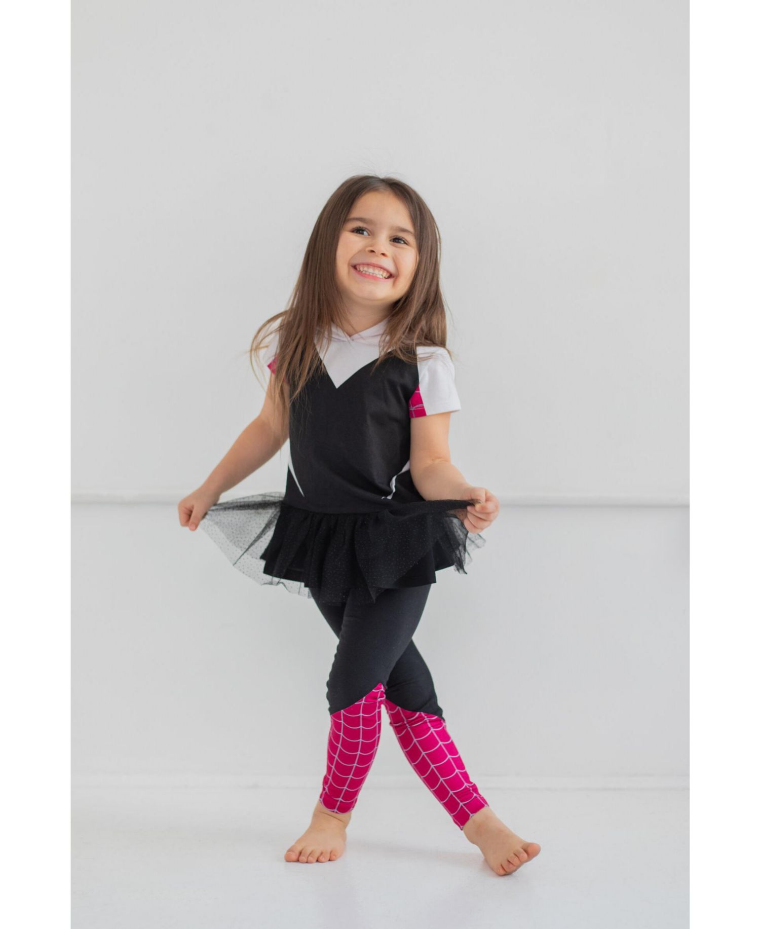 Toddler Girls Marvel Cosplay T-Shirt Dress and Leggings Outfit Set