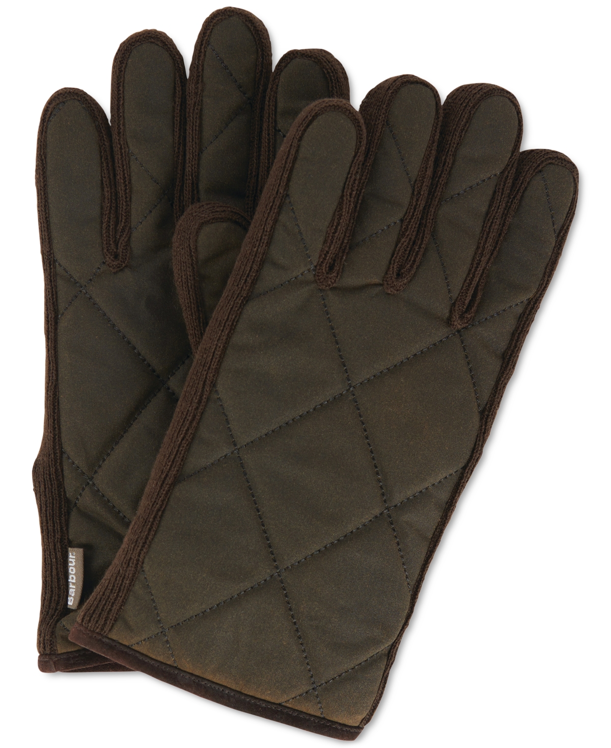 Barbour Men s Winterdale Quilted Waxed Cotton Gloves In Olive brown ModeSens