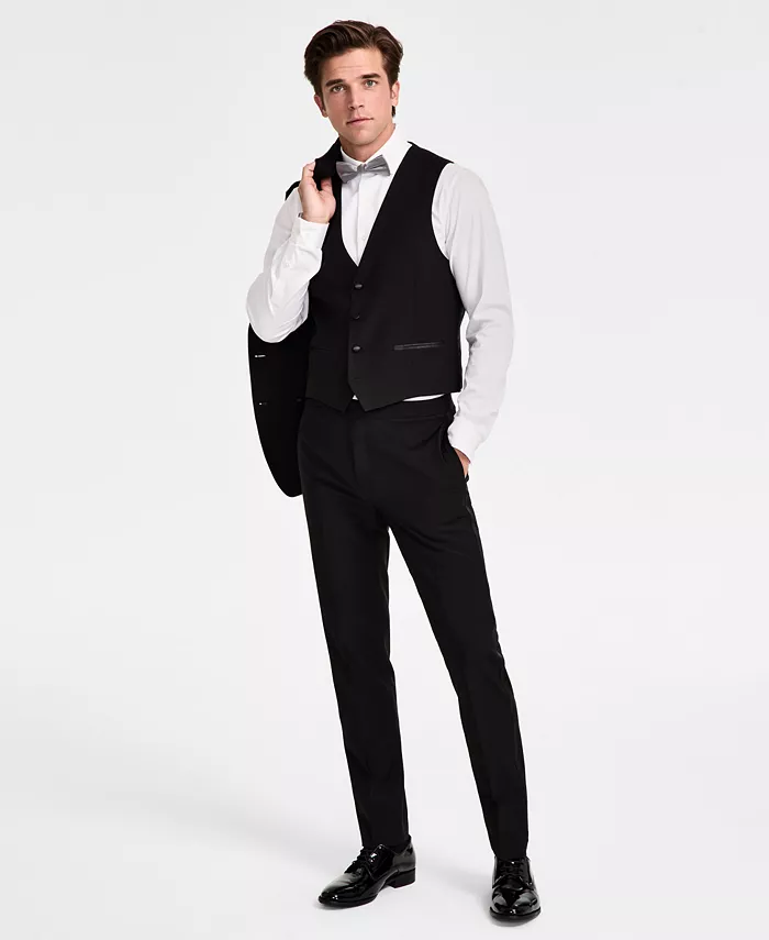 Men's Slim-Fit Wool-Blend Tuxedo Vest - thumbnail 2