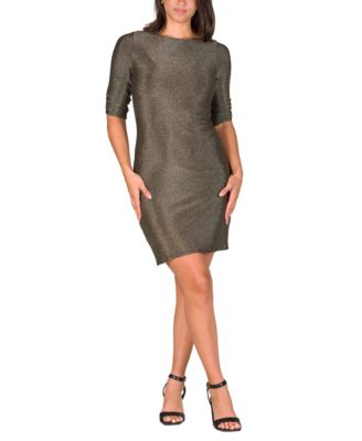 Women's Elbow Length Sleeve Bodycon Mini Party Dress
